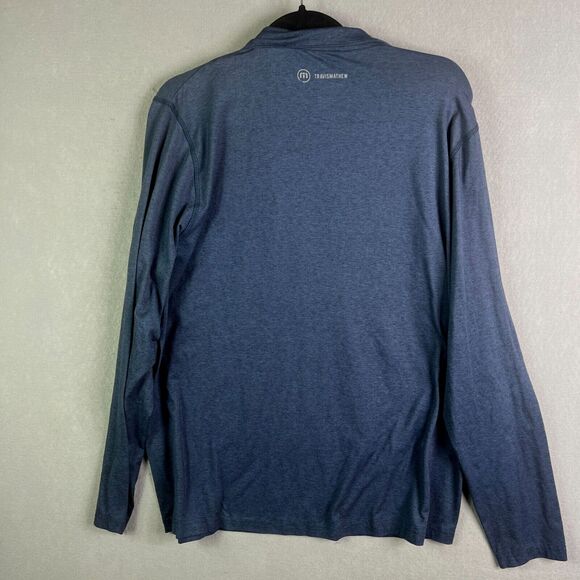 Travis Mathew Pullover Sweater Men Large Blue 1/4 Zip Stretch Lightweight Jacket - Picture 6 of 7